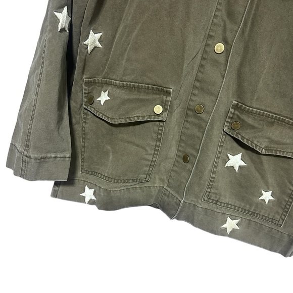 Sincerely Jules Military Vintage Look Distressed Snap Front Jacket Shirt XS - Picture 6 of 13